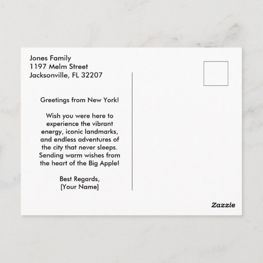 Brooklyn Bridge Retro New York Briefkaart (Achterkant)