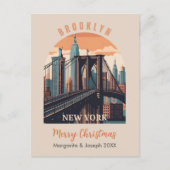 Brooklyn Bridge Retro New York Briefkaart (Voorkant)