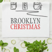 Brooklyn Bridge Rode strik New York City Kerstmis Theedoek (Gevouwen)