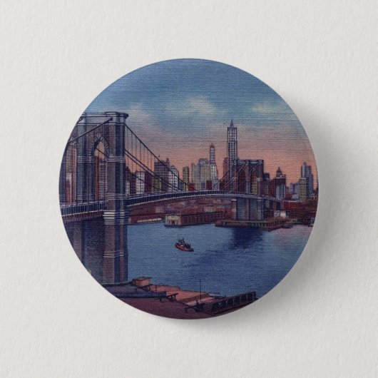  Brooklyn Bridge Ronde Button 5,7 Cm (Voorkant)