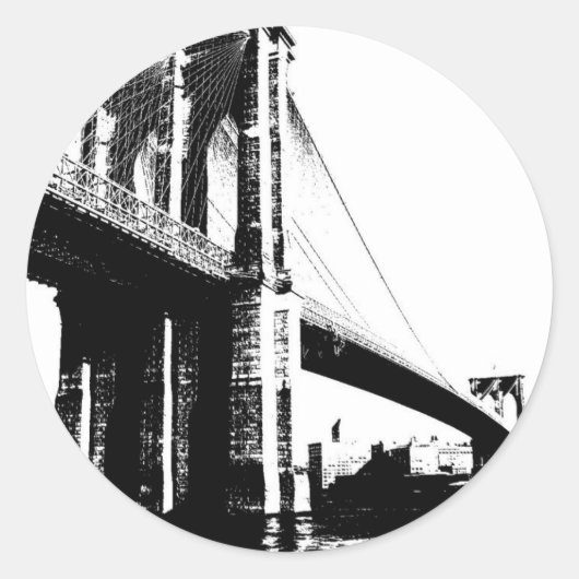 Brooklyn Bridge Ronde Sticker (Voorkant)