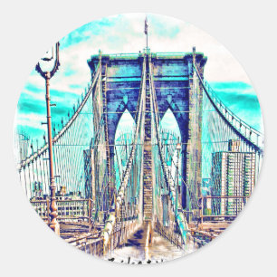 Brooklyn Bridge Ronde Sticker