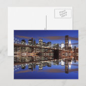 Brooklyn Bridge 's nachts, New York City Briefkaart (Voorkant / Achterkant)