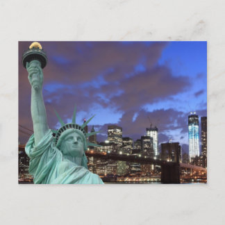 Brooklyn Bridge 's nachts, New York City Briefkaart