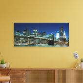 Brooklyn Bridge 's nachts, New York City Canvas Afdruk (Insitu (Woonkamer))