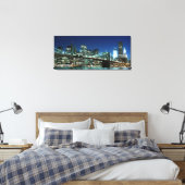 Brooklyn Bridge 's nachts, New York City Canvas Afdruk (Insitu (Slaapkamer))