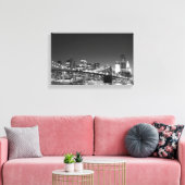 Brooklyn Bridge 's nachts, New York City Canvas Afdruk (Insitu (Woonkamer))