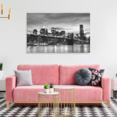 Brooklyn Bridge 's nachts, New York City Canvas Afdruk (Insitu (Woonkamer))