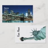 Brooklyn Bridge 's nachts, New York City Visitekaartje (Voorkant / Achterkant)