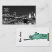 Brooklyn Bridge 's nachts, New York City Visitekaartje (Voorkant / Achterkant)