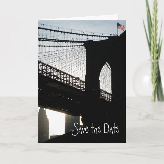 Brooklyn Bridge Save the Date Kaart (Voorkant)