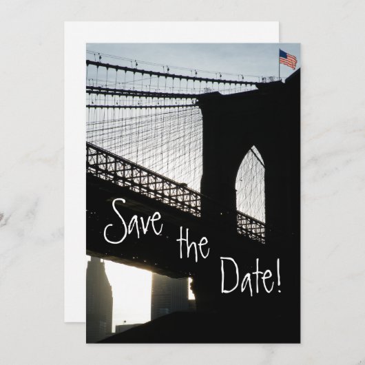 Brooklyn Bridge Save the Date Kaarten (Voorkant / Achterkant)