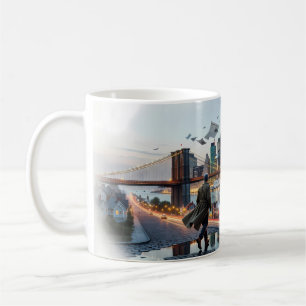 Brooklyn Bridge Schemerende Eenzame Wandel Stad Mo Koffiemok