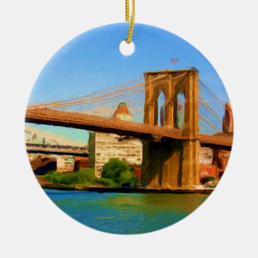 Brooklyn Bridge schilderen Keramisch Ornament (Voorkant)
