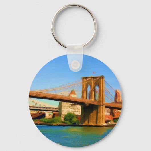 Brooklyn Bridge schilderen Sleutelhanger (Voorkant)