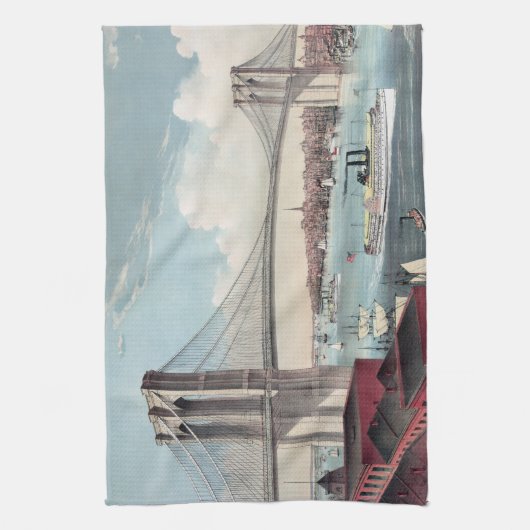 Brooklyn Bridge schilderen Theedoek (Verticaal)