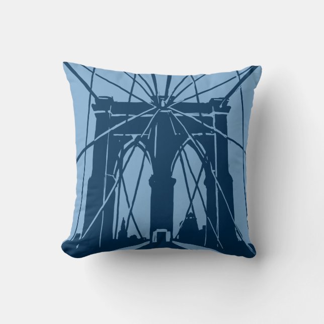 Brooklyn Bridge Sierkussen Deep Blue (Voorkant)