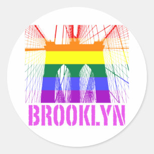 Brooklyn Bridge silhouet trots Ronde Sticker