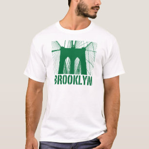 Brooklyn Bridge silhouette green T-shirt