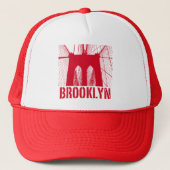 Brooklyn Bridge silhouette red Trucker Pet (Voorkant)