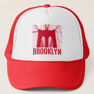 Brooklyn Bridge silhouette red Trucker Pet