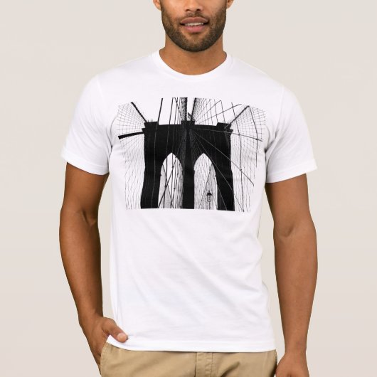 Brooklyn Bridge-silhouette zwart T-shirt (Voorkant)