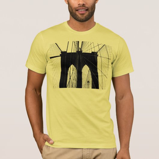 Brooklyn Bridge-silhouette zwart T-shirt (Voorkant)