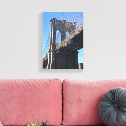 Brooklyn Bridge Sky New York City NYC Canvas Afdruk (Insitu (Woonkamer))