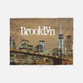Brooklyn Bridge Skyline Fleece Deken (Voorkant (Horizontaal))