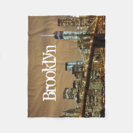 Brooklyn Bridge Skyline Fleece Deken (Voorkant)