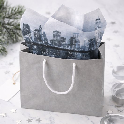 Brooklyn Bridge Sophisticated Urban Monochrome Tissuepapier