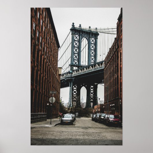 Brooklyn Bridge Street View Poster (Voorkant)