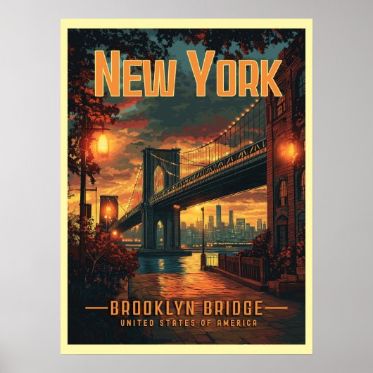 Brooklyn Bridge Sunrise - Een prachtige reis Poster (Voorkant)