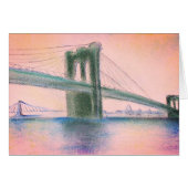 Brooklyn Bridge Sunset Serenity NYC Greeting Card (Voorkant Horizontaal)
