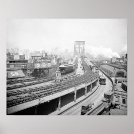 Brooklyn Bridge Terminal, 1903. Antieke foto Poster