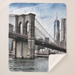 BROOKLYN BRIDGE TIJDENS DAGEN SHERPA DEKEN