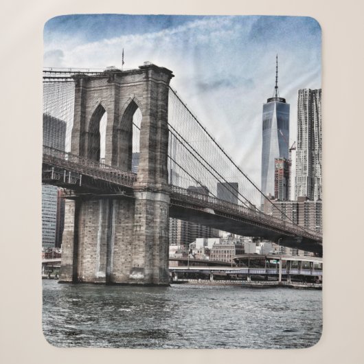 BROOKLYN BRIDGE TIJDENS DAGEN SHERPA DEKEN (Voorkant)