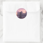 Brooklyn Bridge tijdens sneeuwstorm Ronde Sticker (Tas)