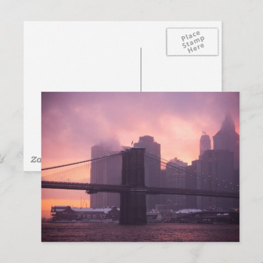 Brooklyn Bridge tijdens Snowstorm Briefkaart (Voorkant / Achterkant)
