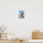 Brooklyn Bridge Travel Poster - New York Wall Art (Keuken)