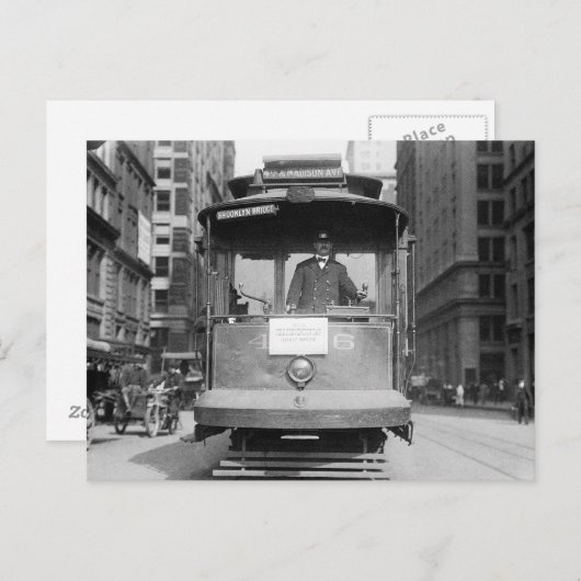 Brooklyn Bridge Trolley, 1915 Briefkaart (Voorkant / Achterkant)