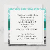 Brooklyn Bridge Turquoise Wat Damask Verjaardag Kaart (Achterkant)