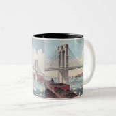 Brooklyn bridge tweekleurige koffiemok (Voorkant rechts)