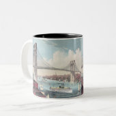 Brooklyn bridge tweekleurige koffiemok (Voorkant links)