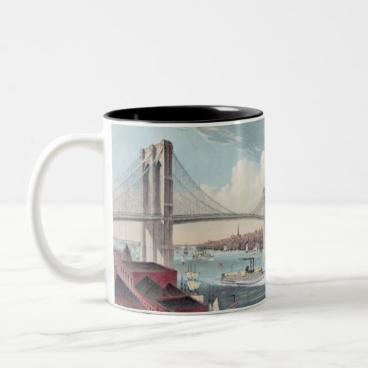 Brooklyn bridge tweekleurige koffiemok (Links)