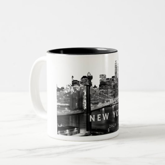 Brooklyn Bridge Two-Tone Coffee Mok (Voorkant links)