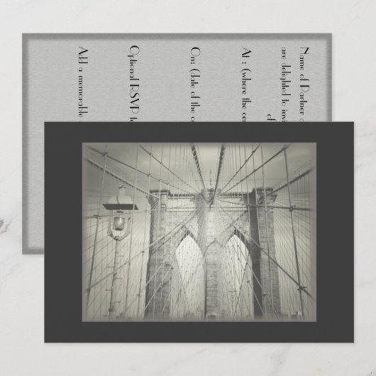 Brooklyn Bridge-uitnodiging - Klassiek Kaart (Voorkant / Achterkant)