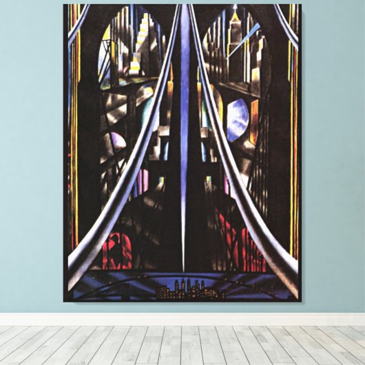 Brooklyn Bridge, Variatie op een oud thema Canvas Afdruk (Insitu (Houten vloer))