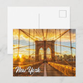 Brooklyn Bridge, Verenigde Staten Briefkaart (Voorkant / Achterkant)