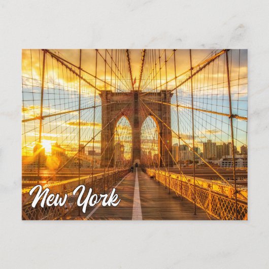 Brooklyn Bridge, Verenigde Staten Briefkaart (Voorkant)